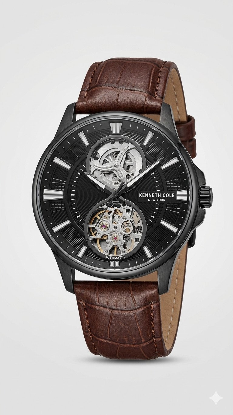 The Kenneth Cole New York 'Dual-Heart' Automatic Skeleton Watch