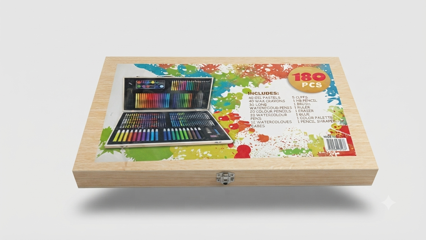 180-Piece Wooden Art Set