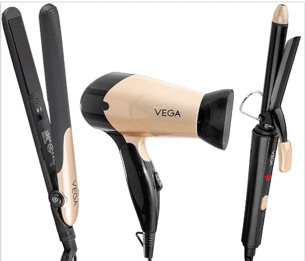 Vega Miss Versatile Styling Set Straightener, Curler & Dryer Gift Combo for Women