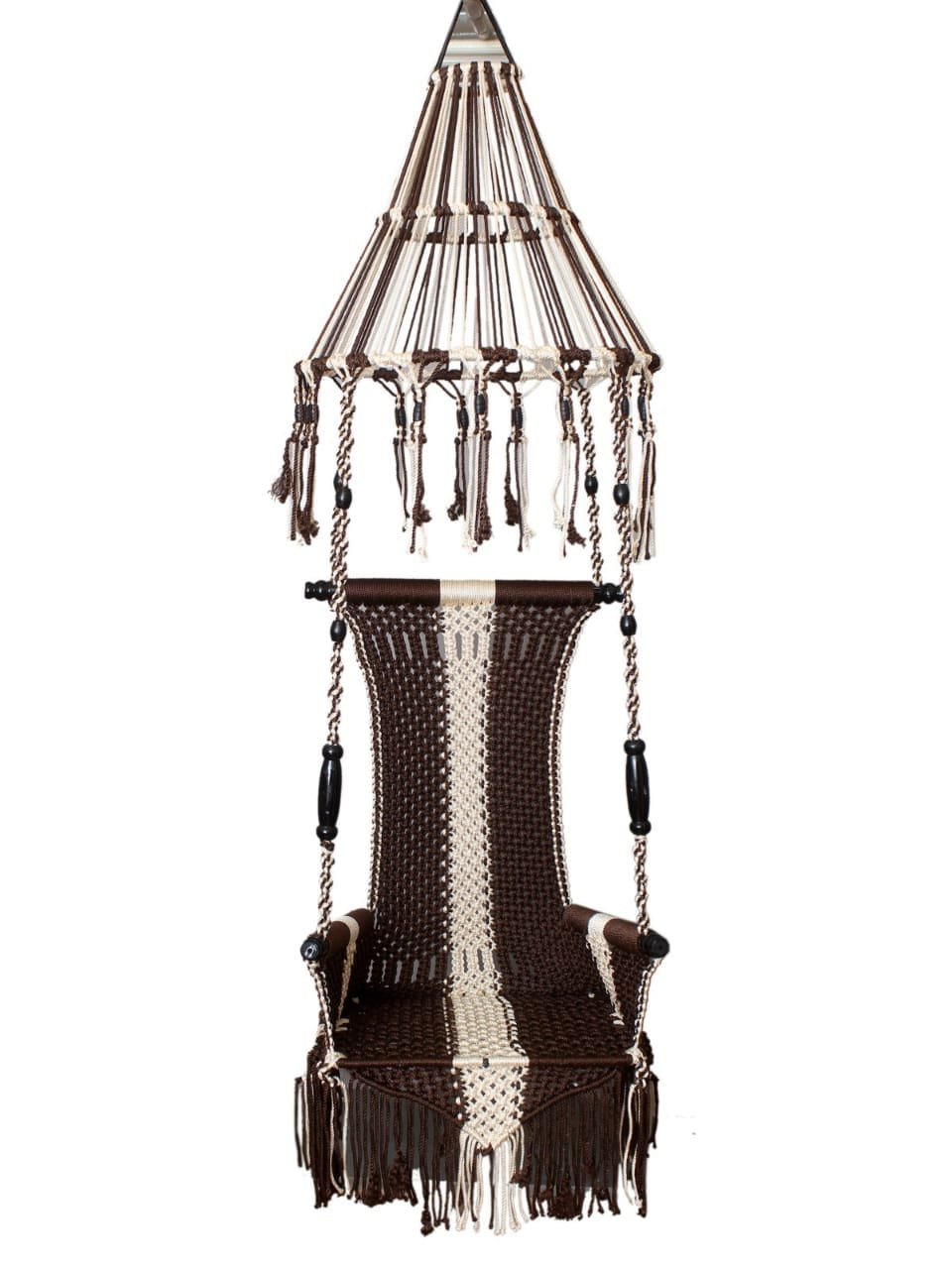 Macramé High-Back Hanging Swing Chair / Jhula