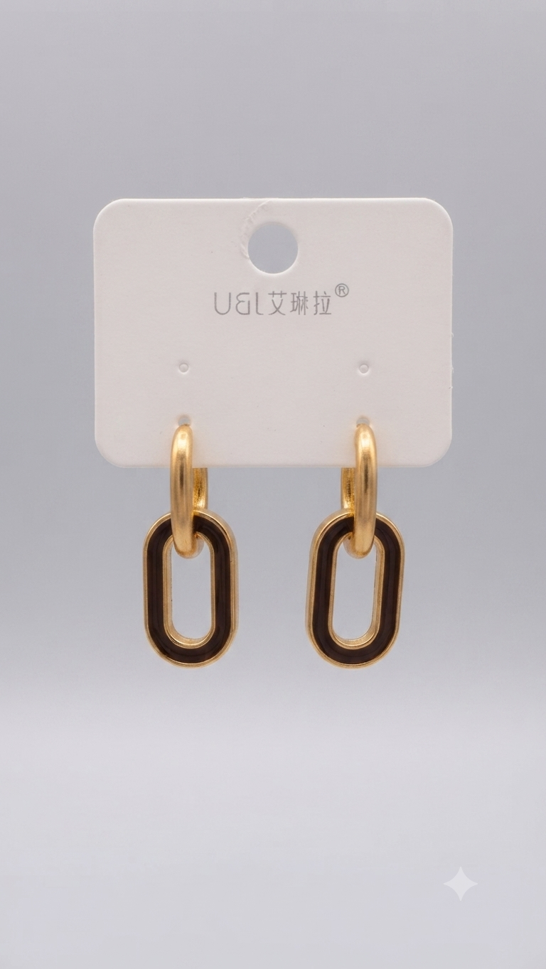 Geometric Link Drop Earrings