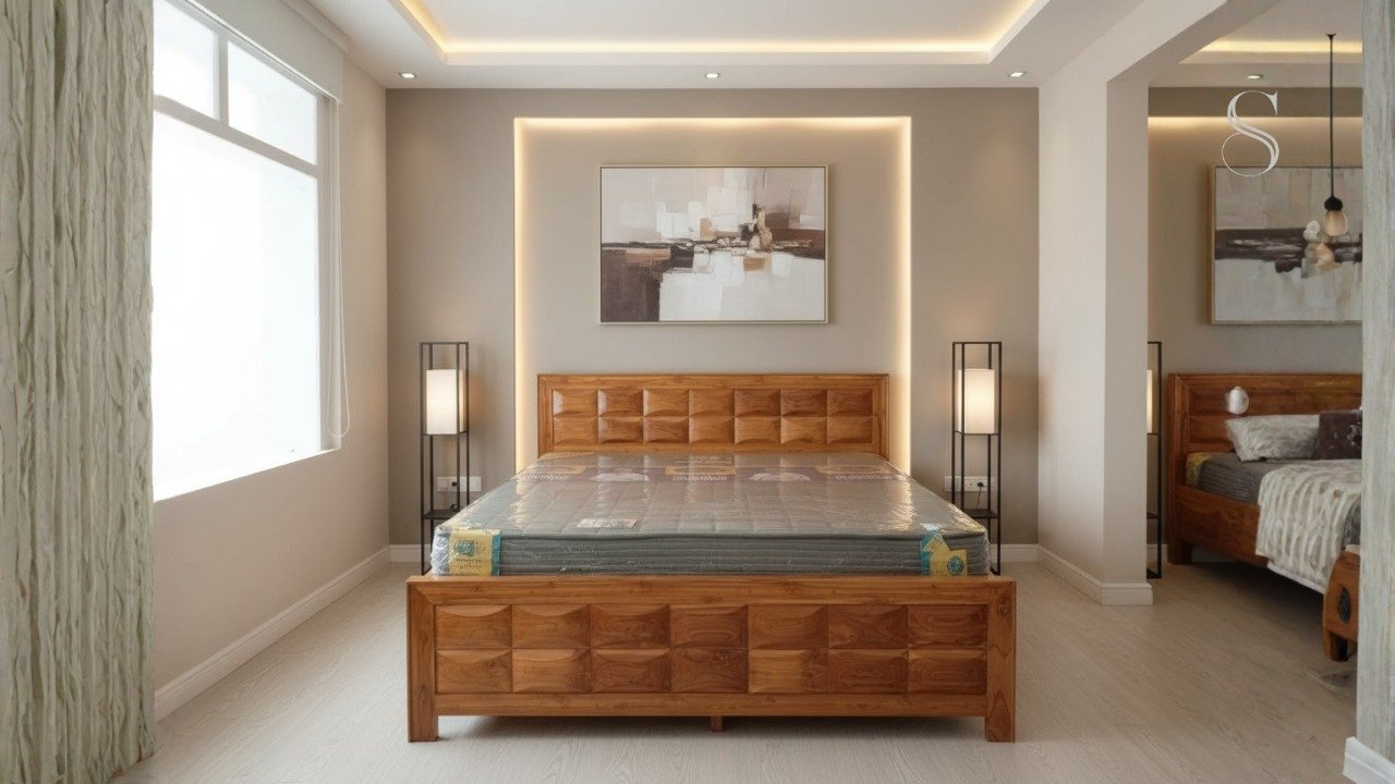 Solid Wood Rayon Bed from Saraf Furniture