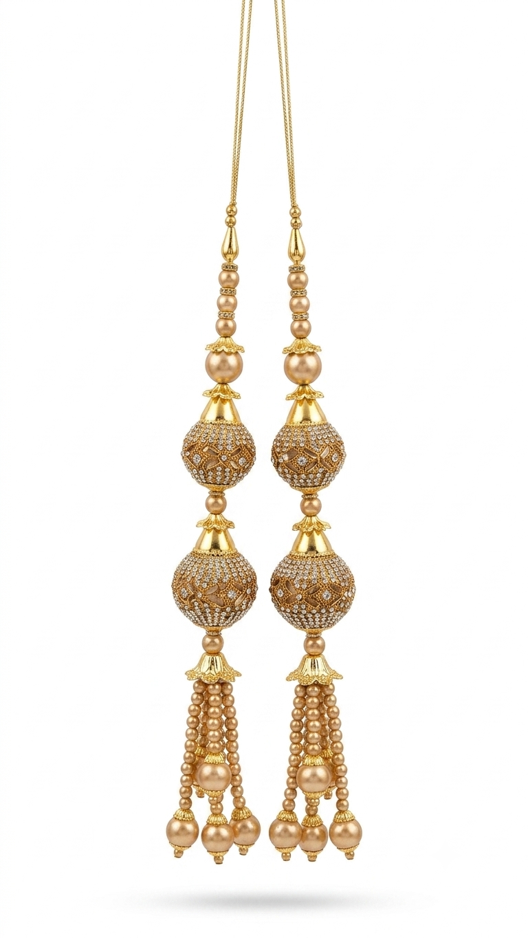 Traditional Indian Beaded and Embellished Latkan (Tassel) Pair