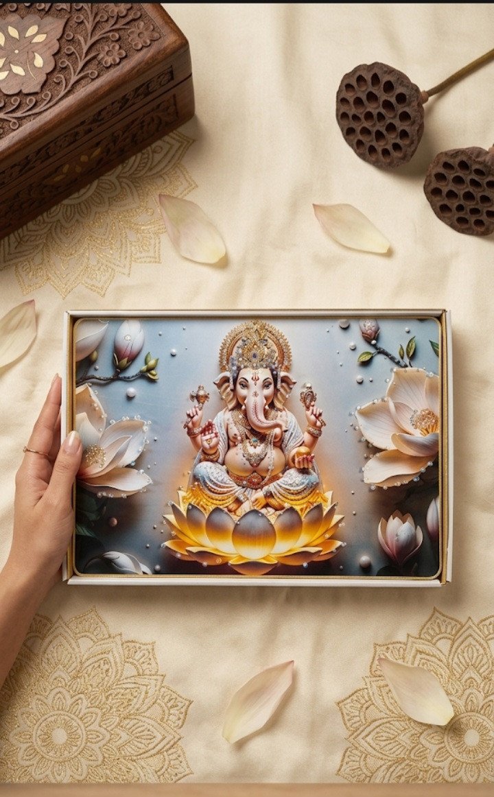Divine Lord Ganesha 3D Illusion Framed Artwork Gift Box