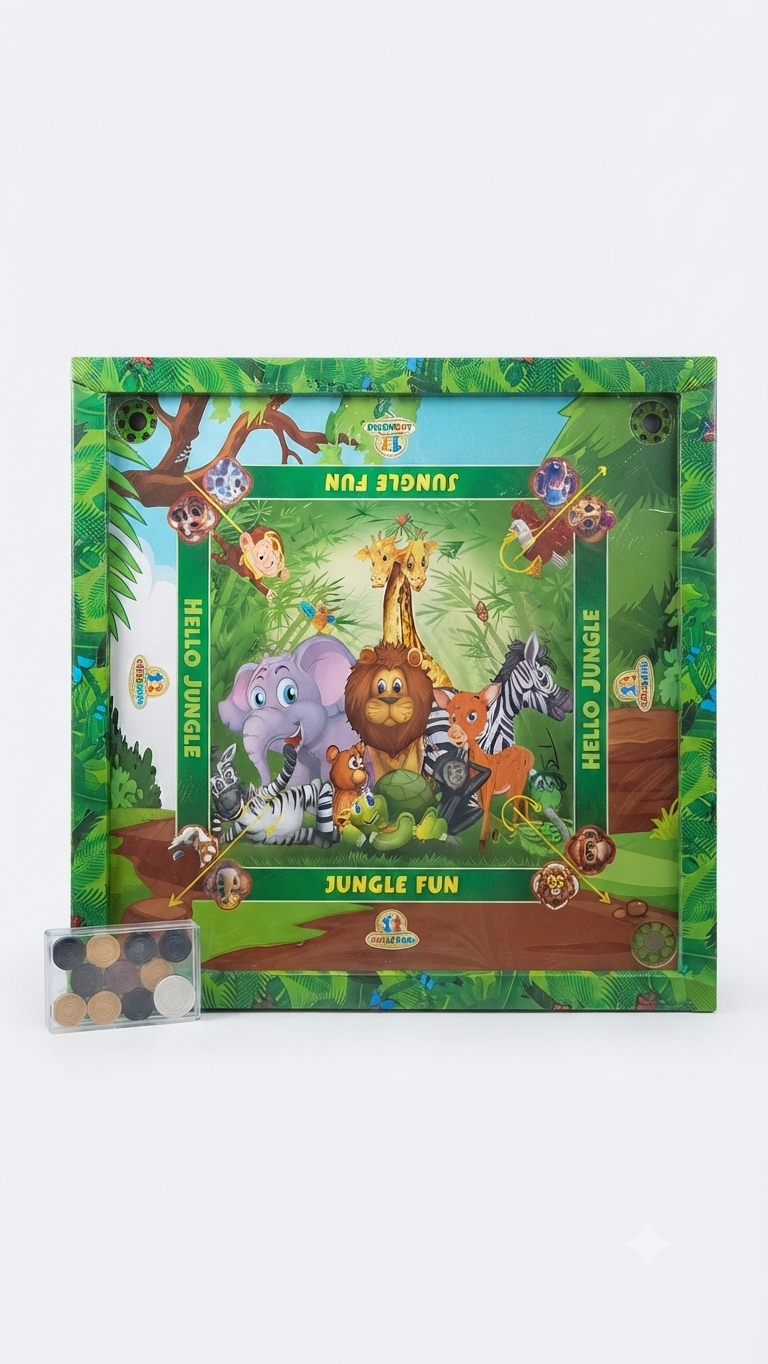 Jungle Fun & Hello Jungle Carrom Board