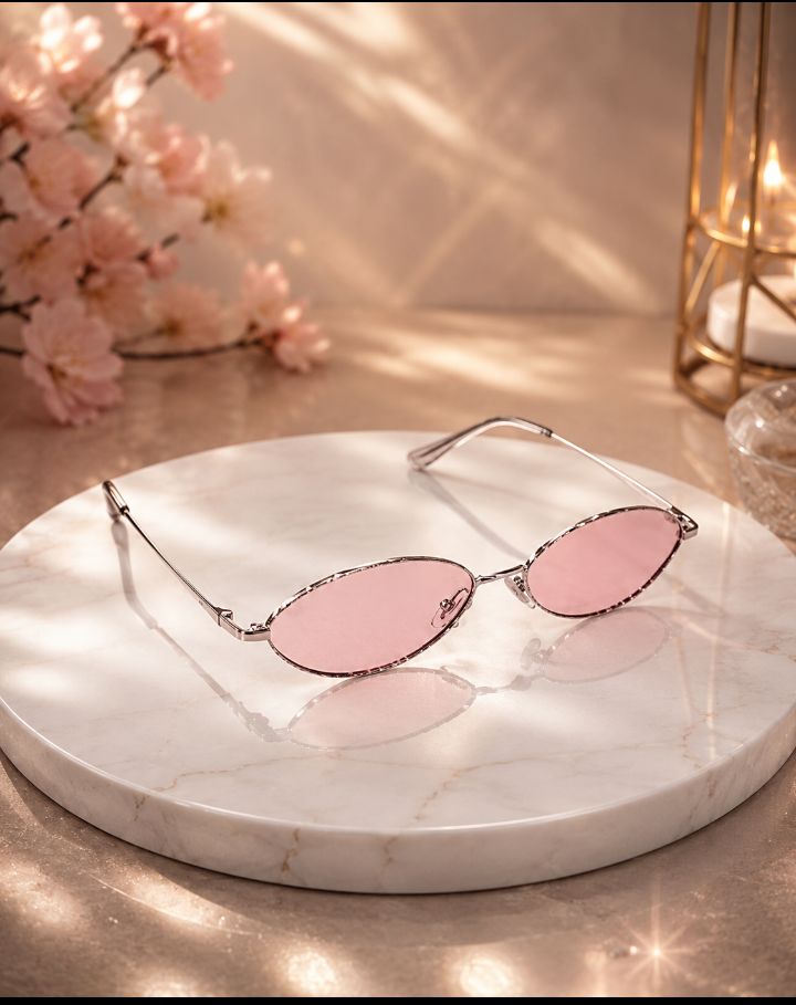 Blush Glow Oval Sunglasses