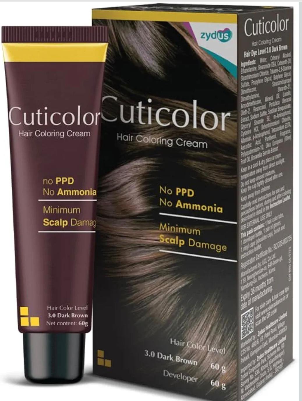 Cuticolor Permanent Hair Color Cream|#1