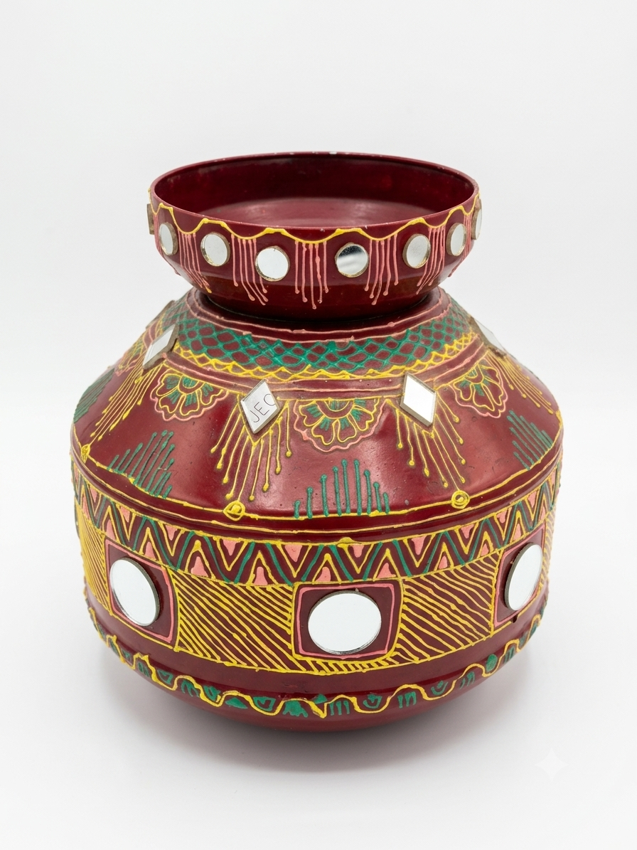 Hand-Painted Decorative Traditional Pot (Matki)