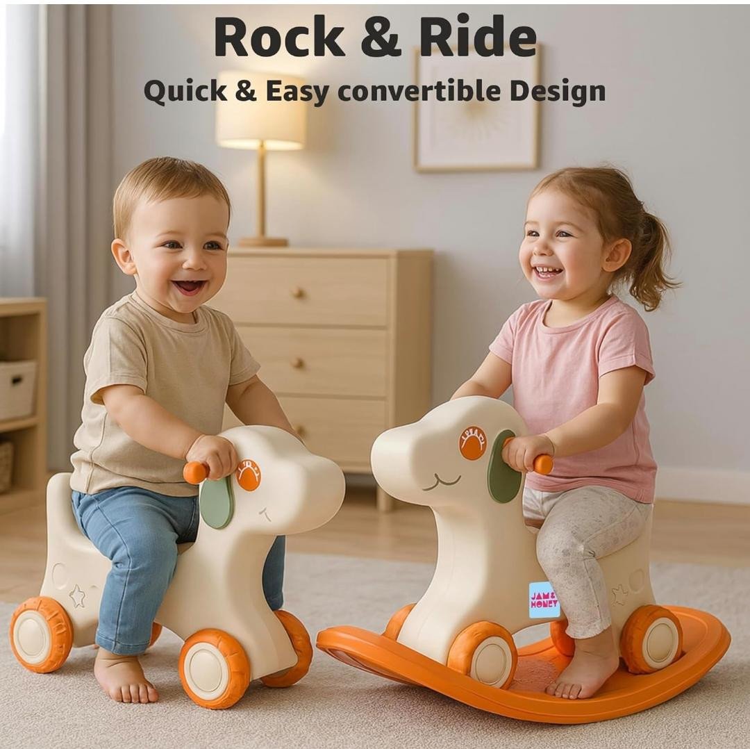 Jam & Honey 3-in-1 Puppy Push On Ride On Rocker for Kids