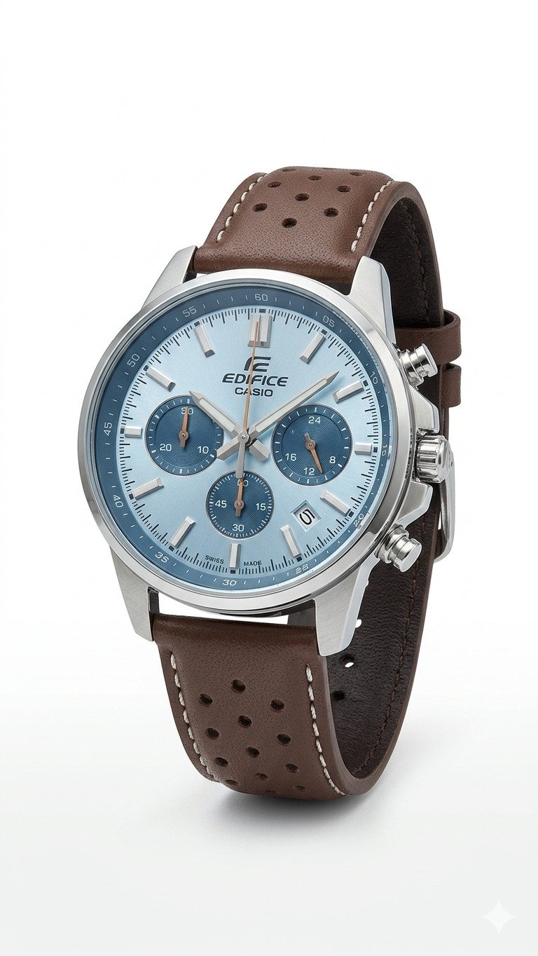 The Casio Edifice 'Ice Blue Rally' Chronograph Watch