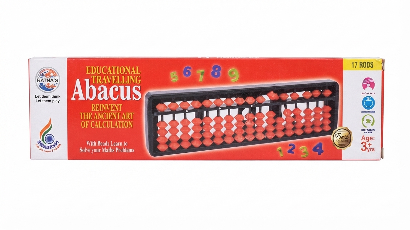 Ratna's Educational Travelling Abacus (17 Rods, Age 3+ Years)