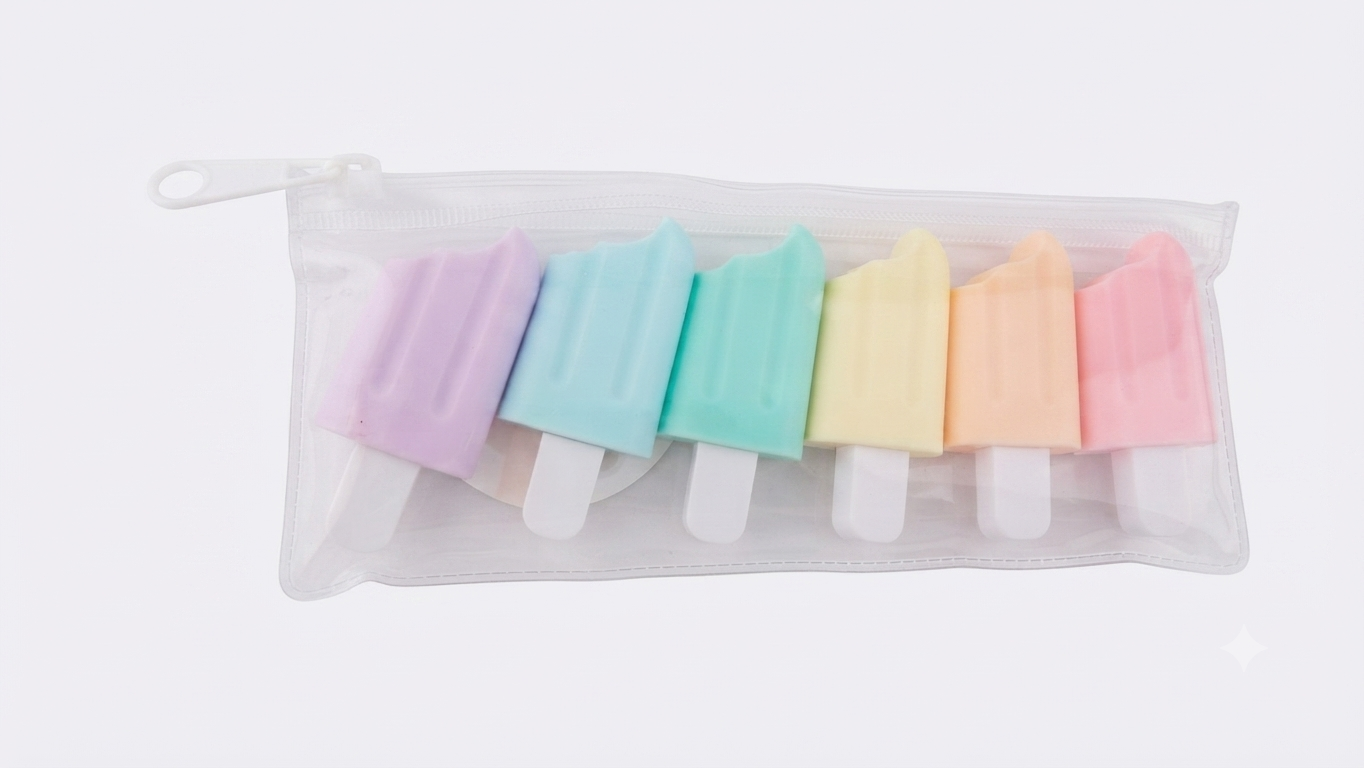 Popsicle-shaped mini highlighter set
