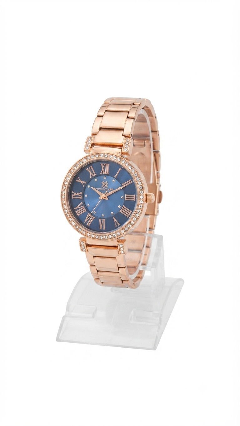 Anne Klein Rose Gold-Tone and Blue Women's Watch