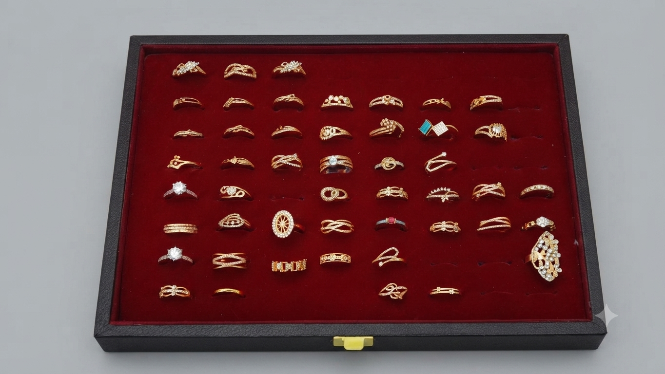 Assorted Gold-Tone Fashion Rings Collection