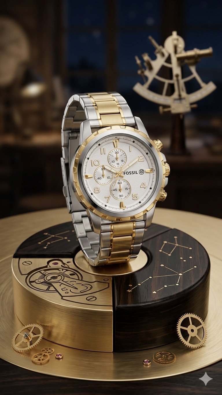 The Fossil "Cosmic Chronos" Two-Tone Chronograph Edition