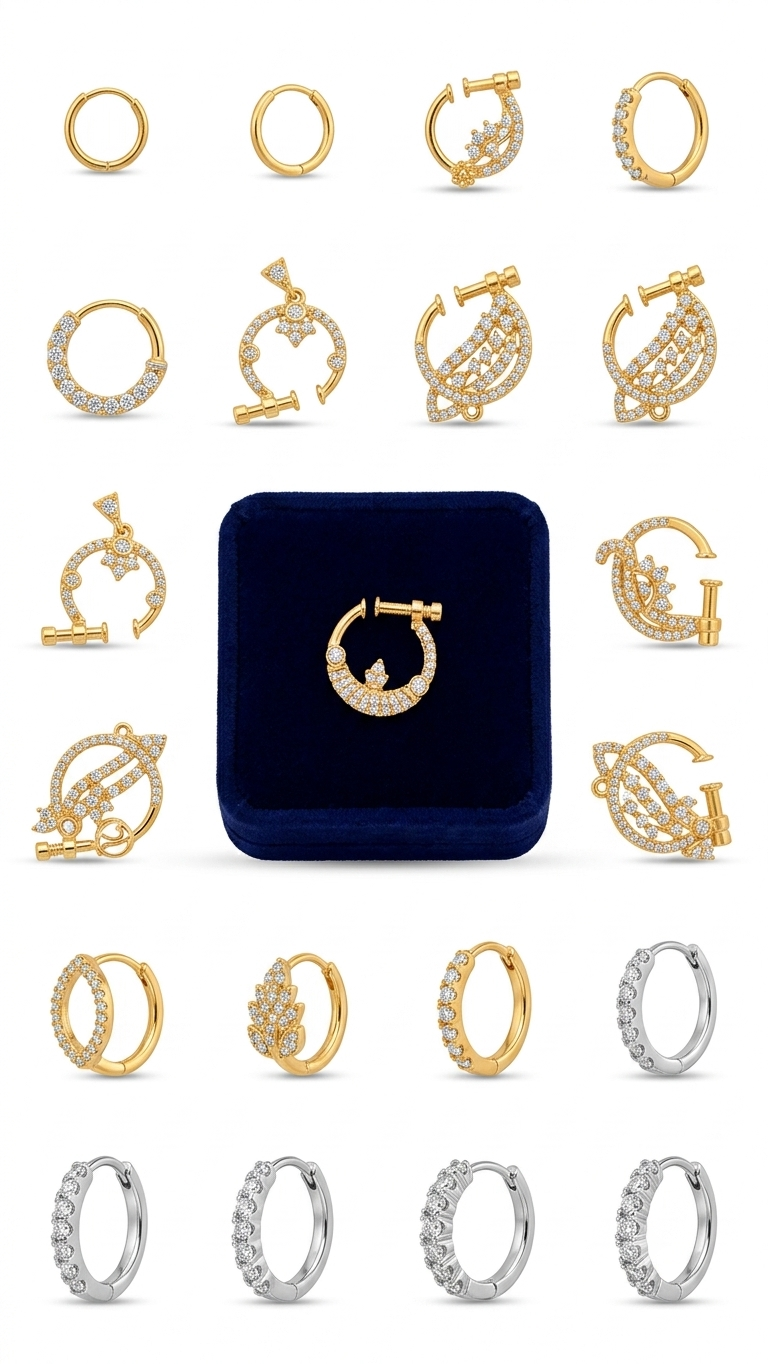 Majestic Gold & Silver Nose Jewelry Assortment