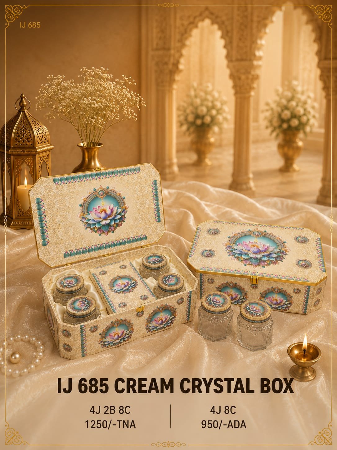 Exquisite Lotus Bloom Crystal Vanity Set