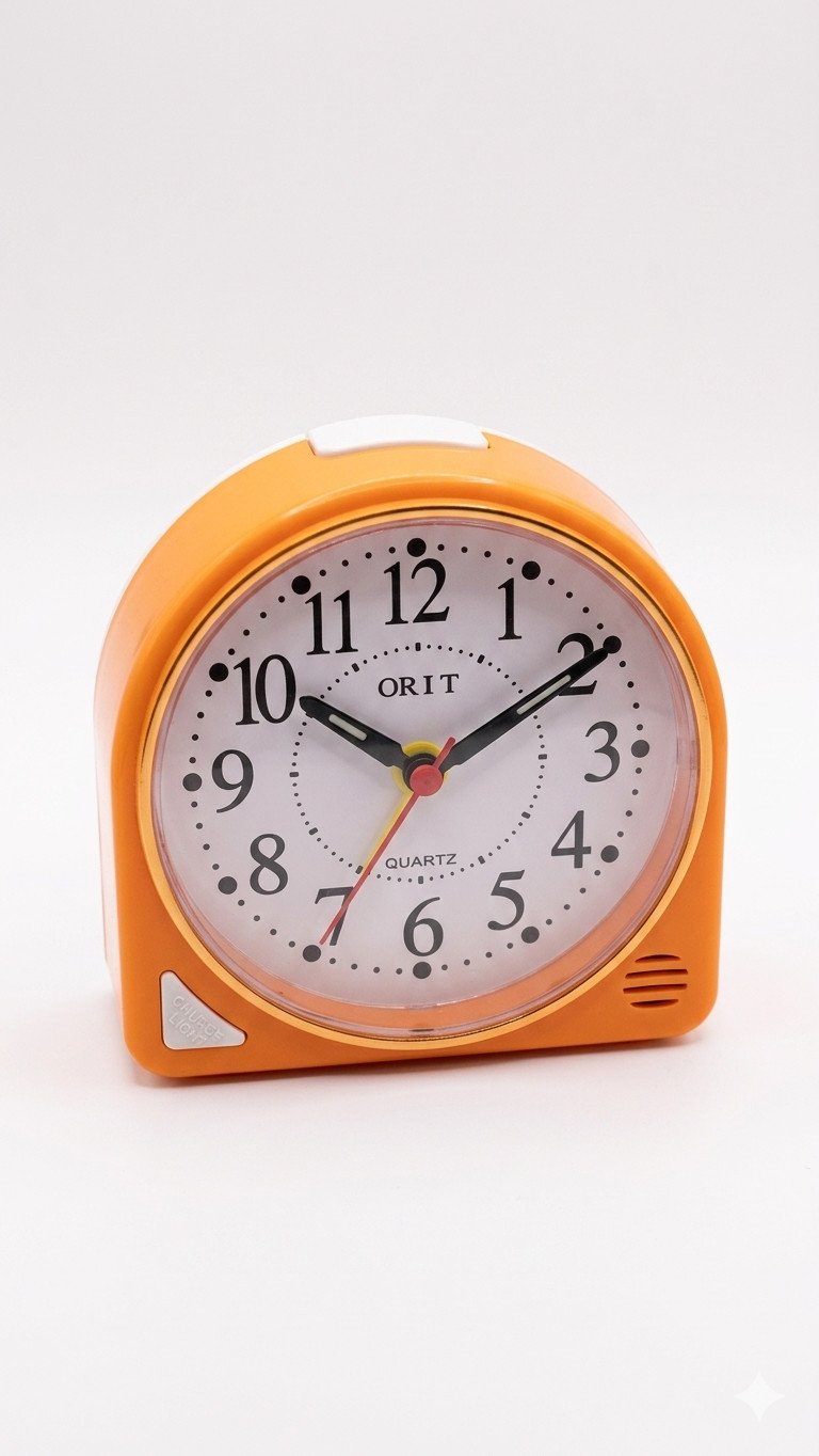 ORIT Orange Analog Quartz Alarm Clock