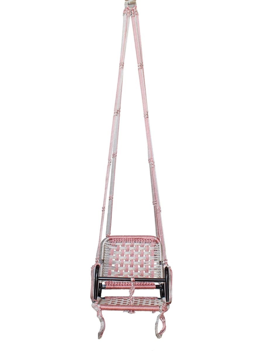 Pink and White Baby Woven Swing / Jhula