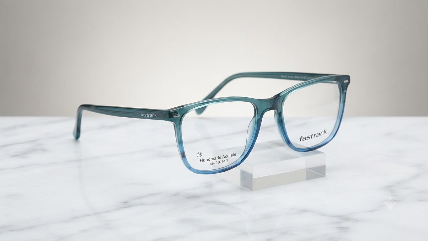 Fastrack Teal-Blue Gradient Rectangular Eyeglasses