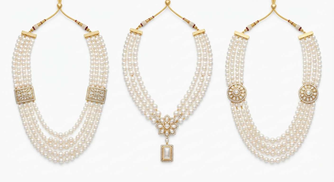 Traditional Multi-Strand Pearl Groom's Mala Collection