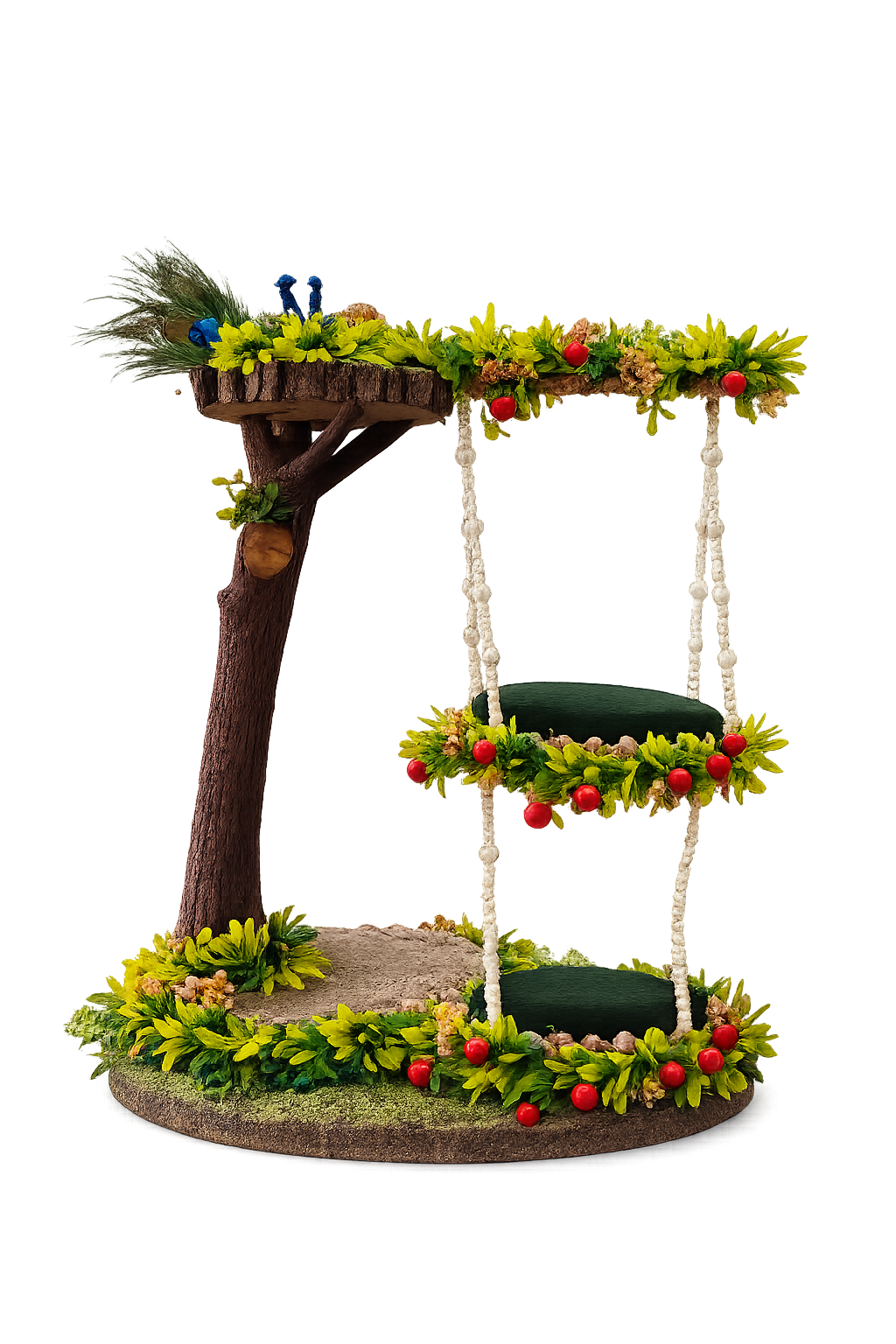 Nature Blossom Jhula Stand for Laddu Gopal / Decorative Swing Set