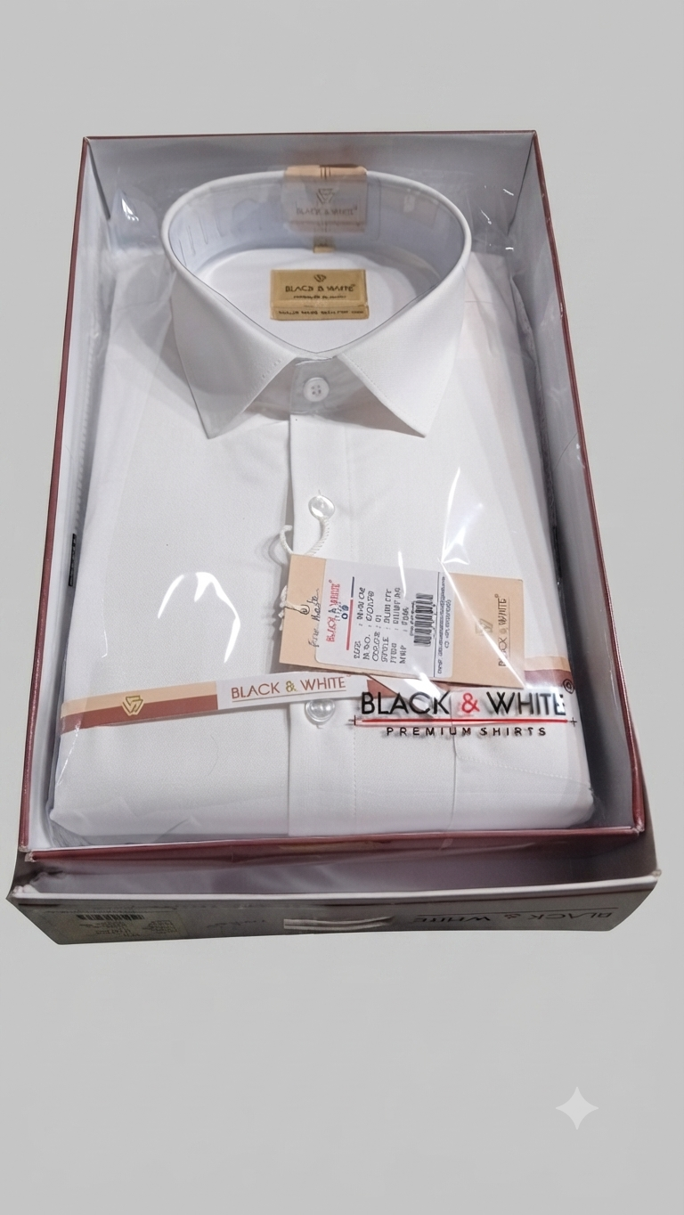 Men's White Formal Dress Shirt from the Black & White Premium Shirts collection.