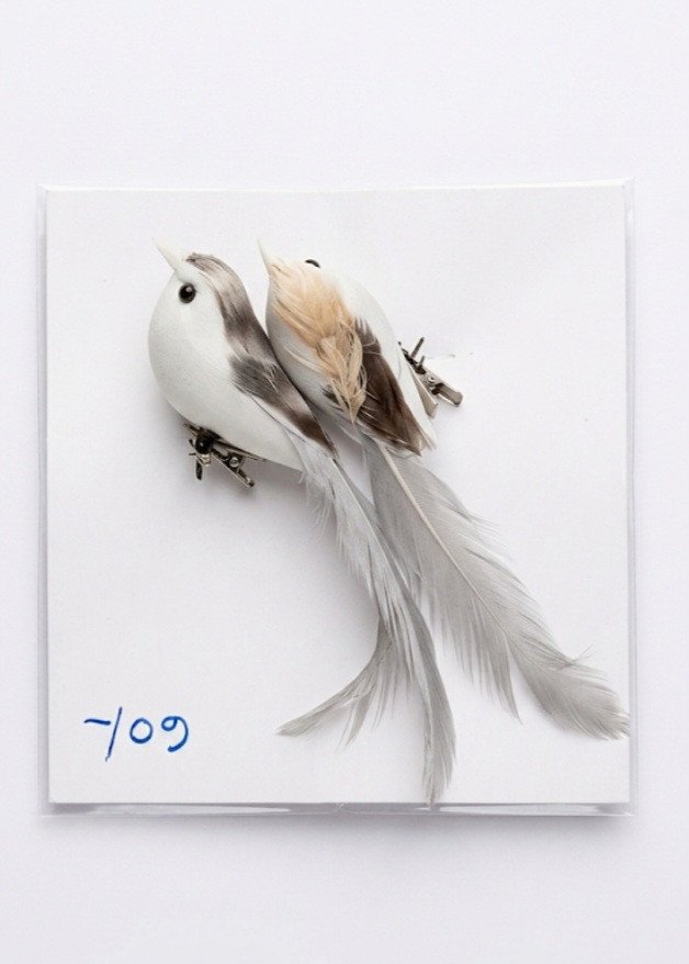 Clip-On Artificial Feathery Doves (Set of 2)