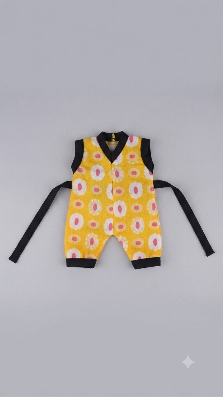 Yellow Floral Print Miniature Deity night dress