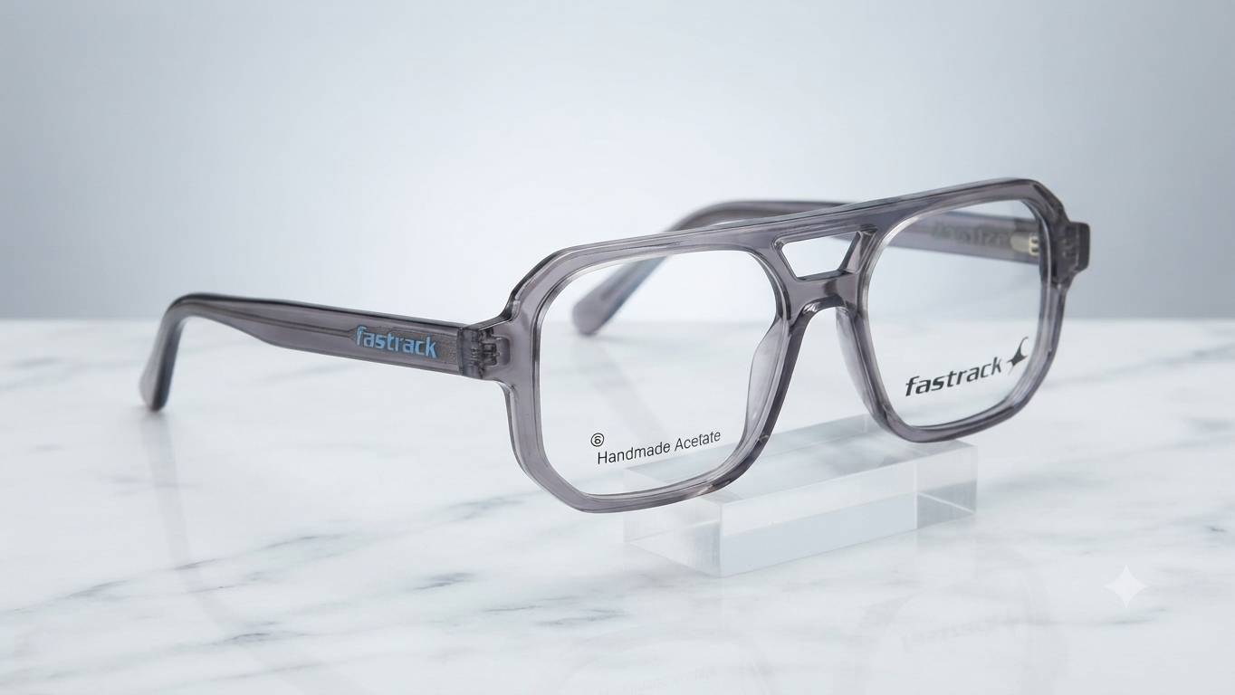 Fastrack "High on Fashion" Navigator-Style Eyeglasses (Smoky-Grey)