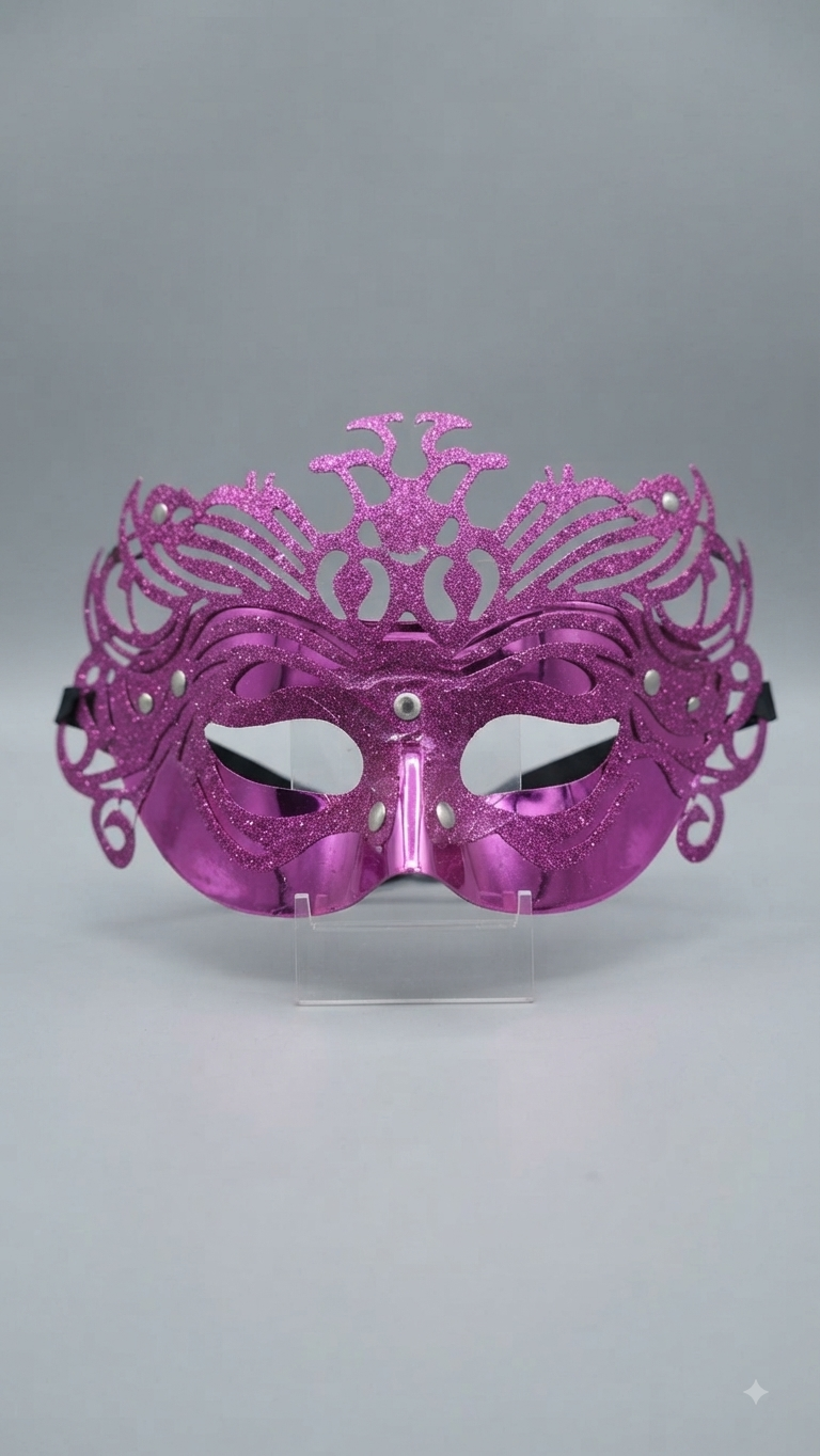 Pink Glitter Venetian Masquerade Mask