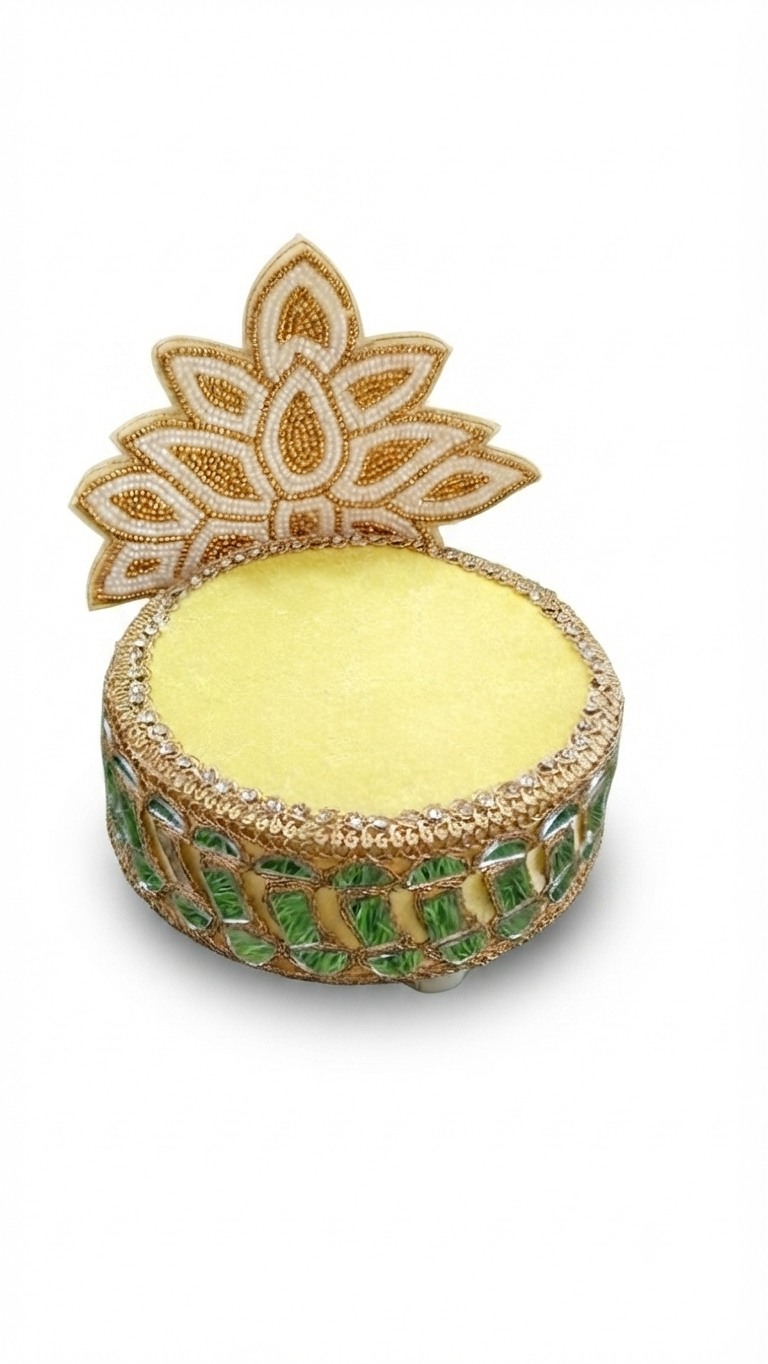 Yellow Velvet Singhasan