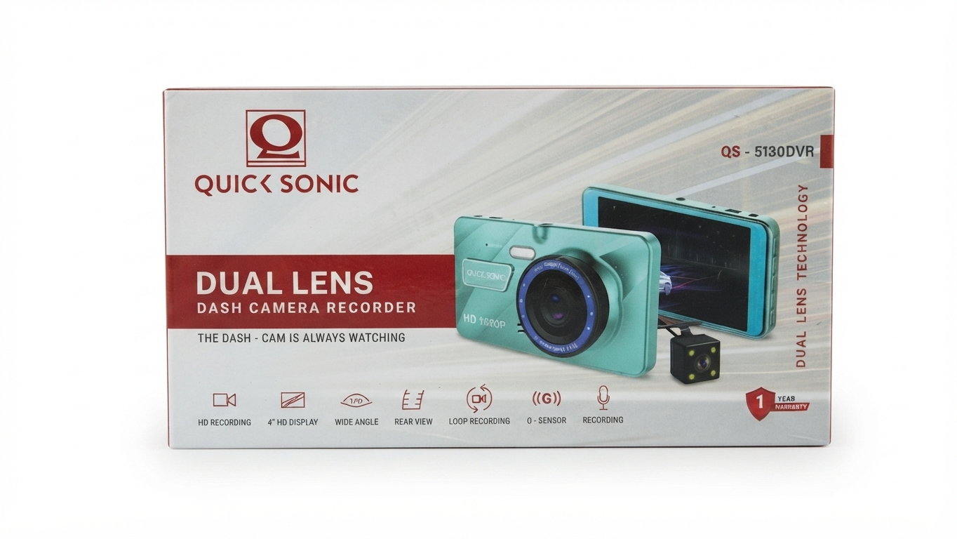 Quick Sonic QS-5130DVR Dual Lens Dash Camera Recorder