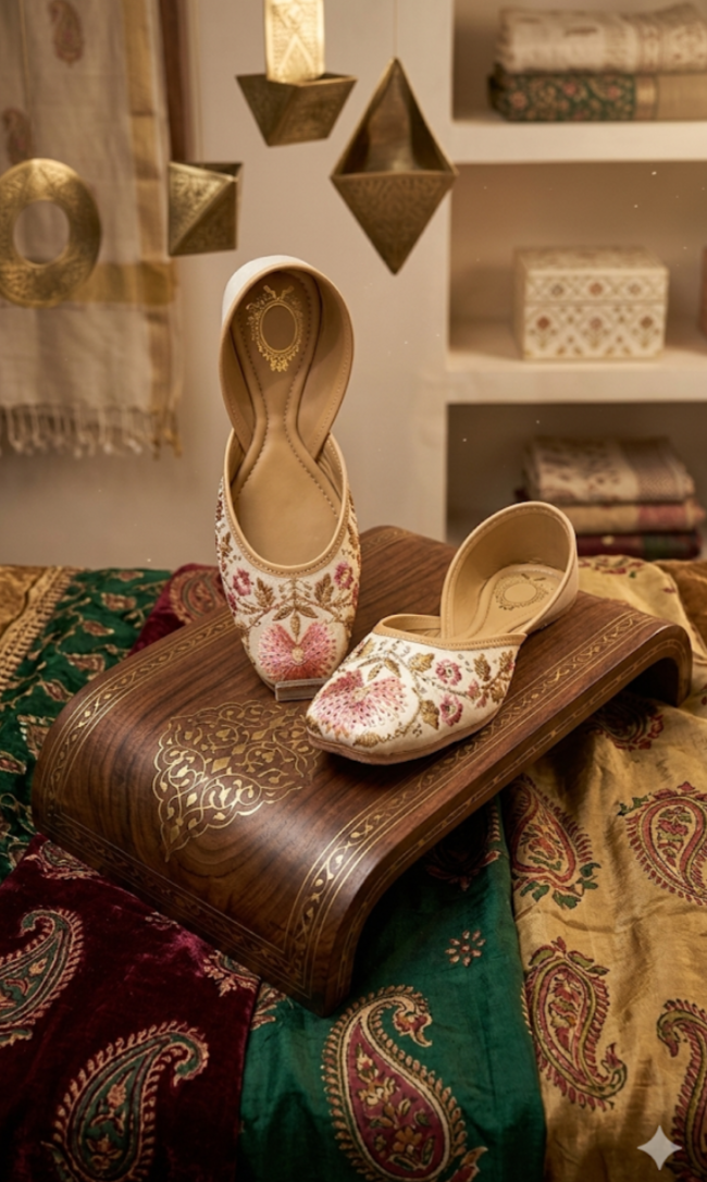 Gulistan Bloom Hand-Embroidered Juttis