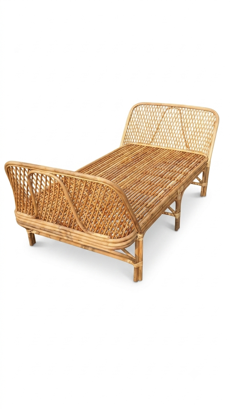Handcrafted Rattan Cane Daybed / Bed Frame