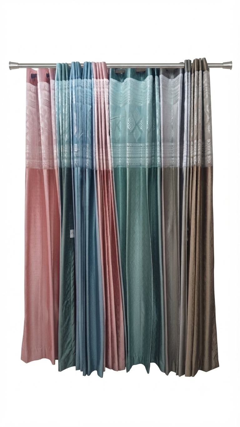Four-Panel Jacquard Grommet Curtain