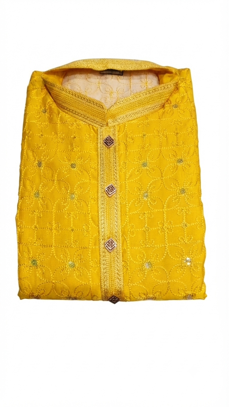 men's long-sleeved kurta