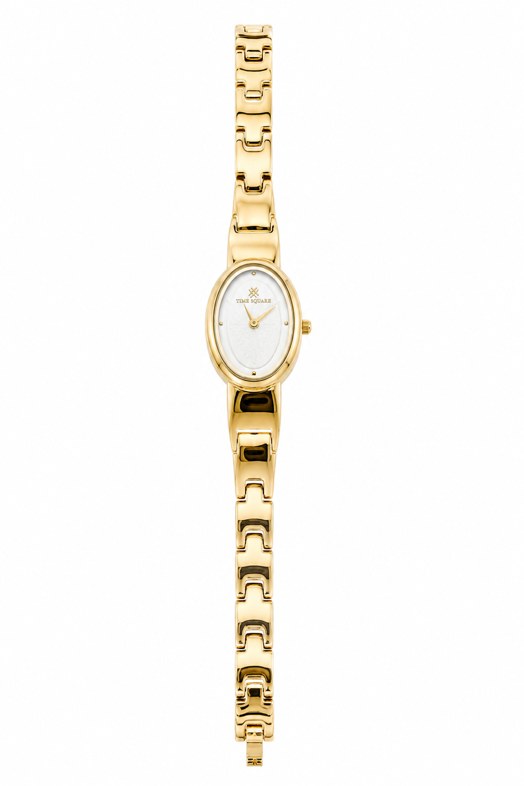 Time Square Women's Gold-Tone Oval Dial Link Watch