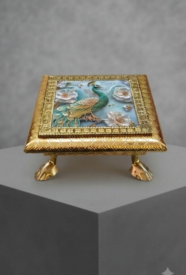 Peacock Motif Decorative Ceremonial Bajot (peeda)