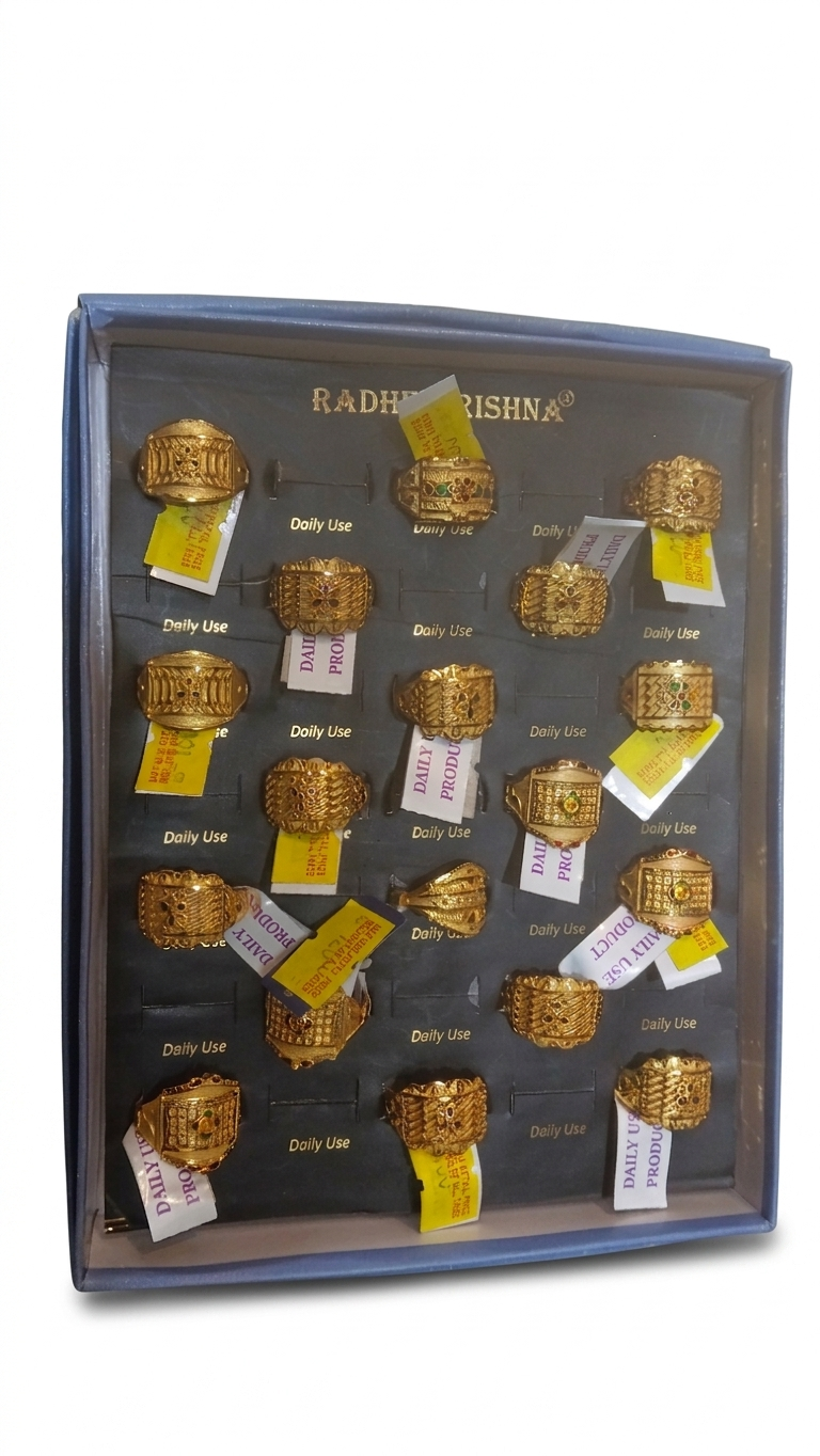 Radhe Krishna "Daily Use" Gold-Plated Ring Assortment