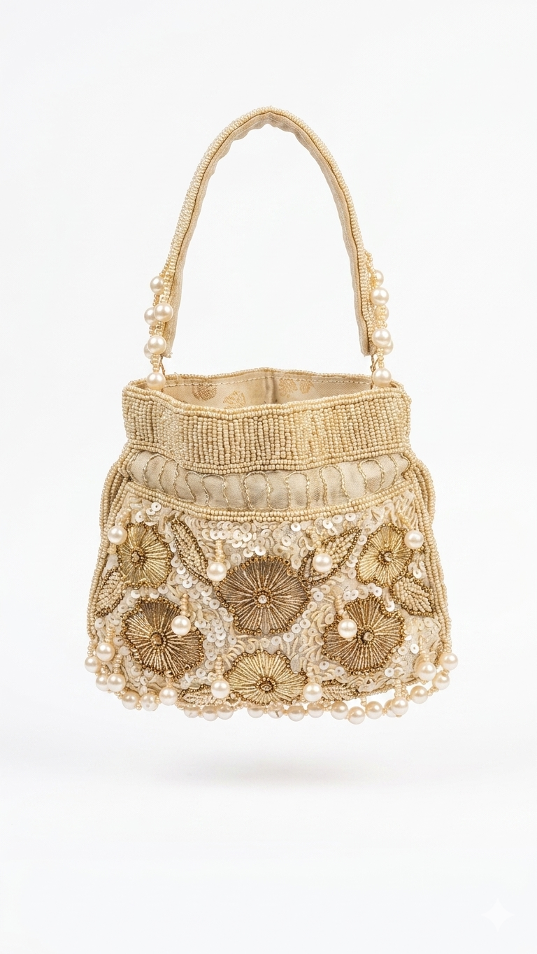 Mandala Pearl Potli handbag