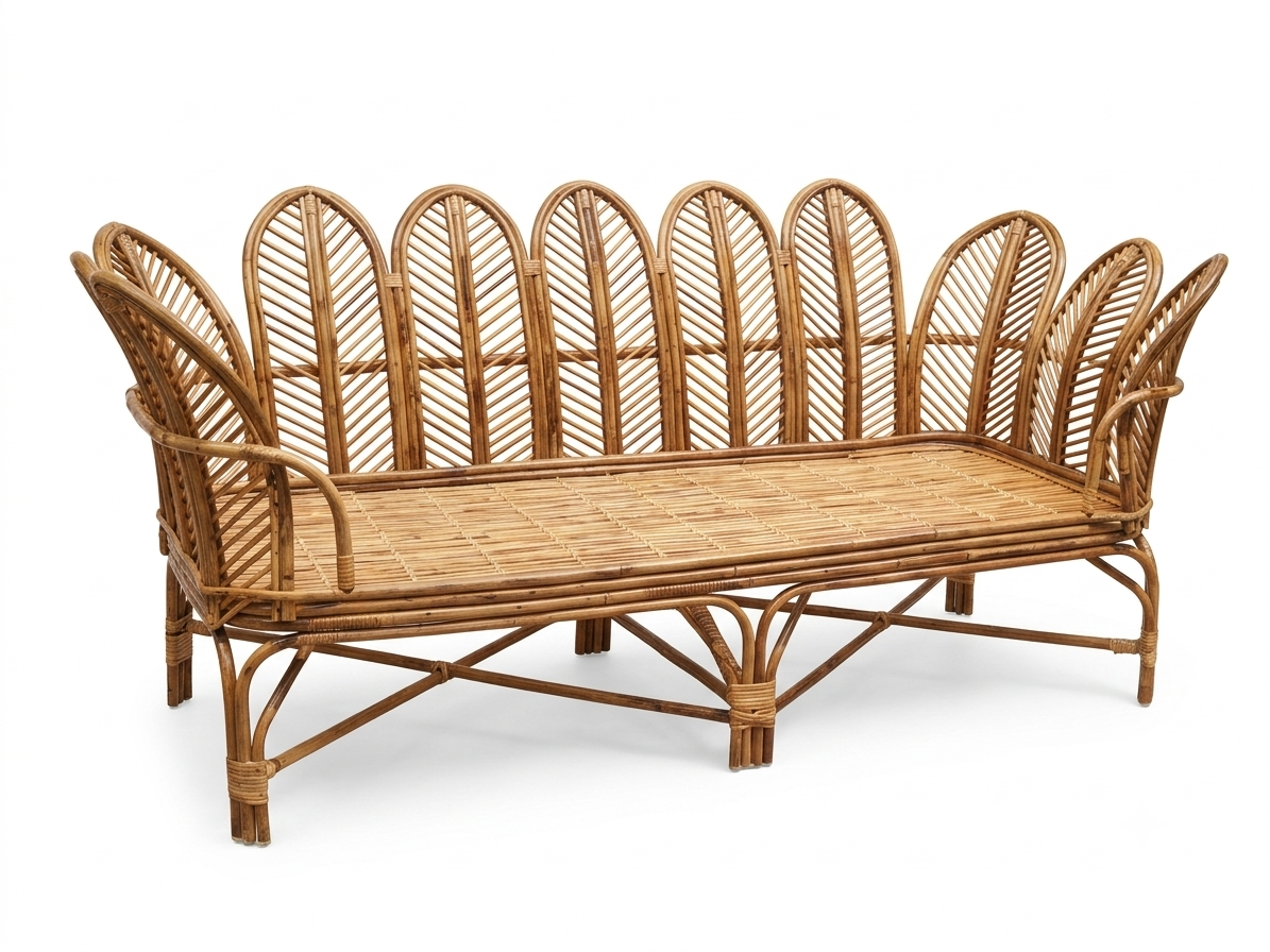 Handcrafted Decorative Rattan/Cane Sofa
