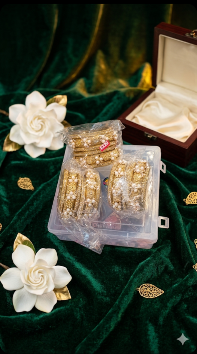 ornate gold-toned bangles