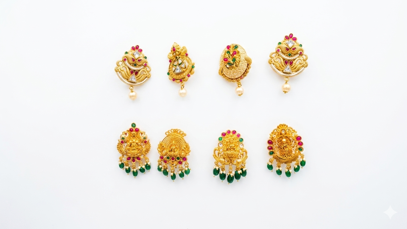 Traditional Indian Gold-Plated Decorative Brooches/Pendants