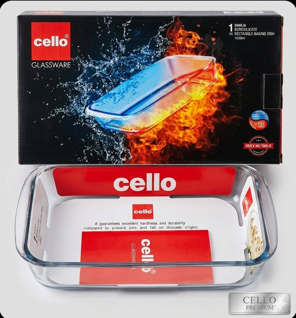 Cello Dahlia Borosilicate Glass Rectangle Baking Dish