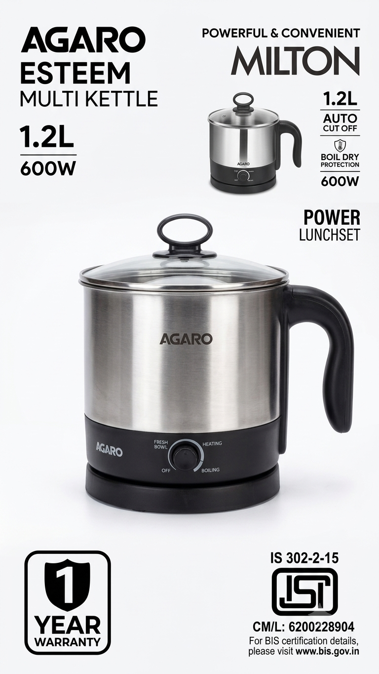 AGARO Esteem Multi Kettle (1.2L)