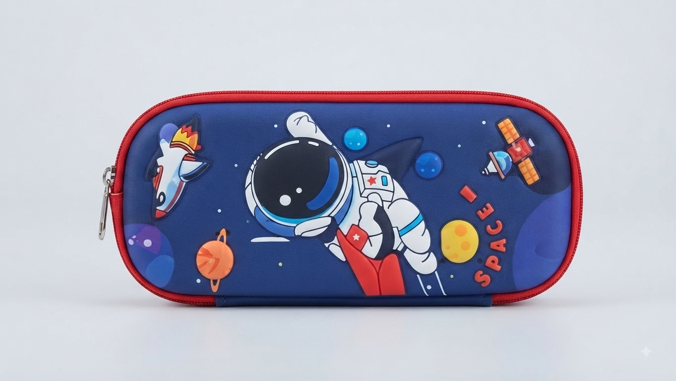 Space-Themed 3D Embossed Hardtop Pencil Case