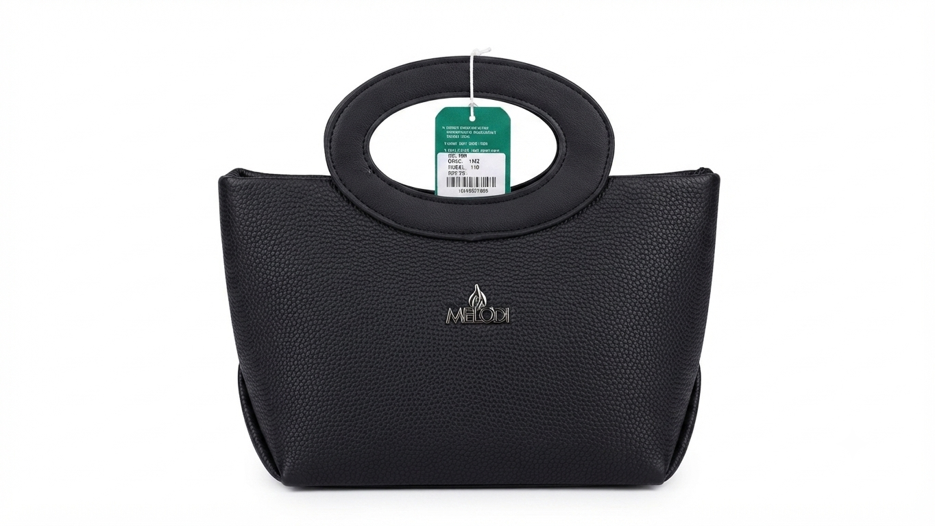 MELODI Black Faux Leather Handbag