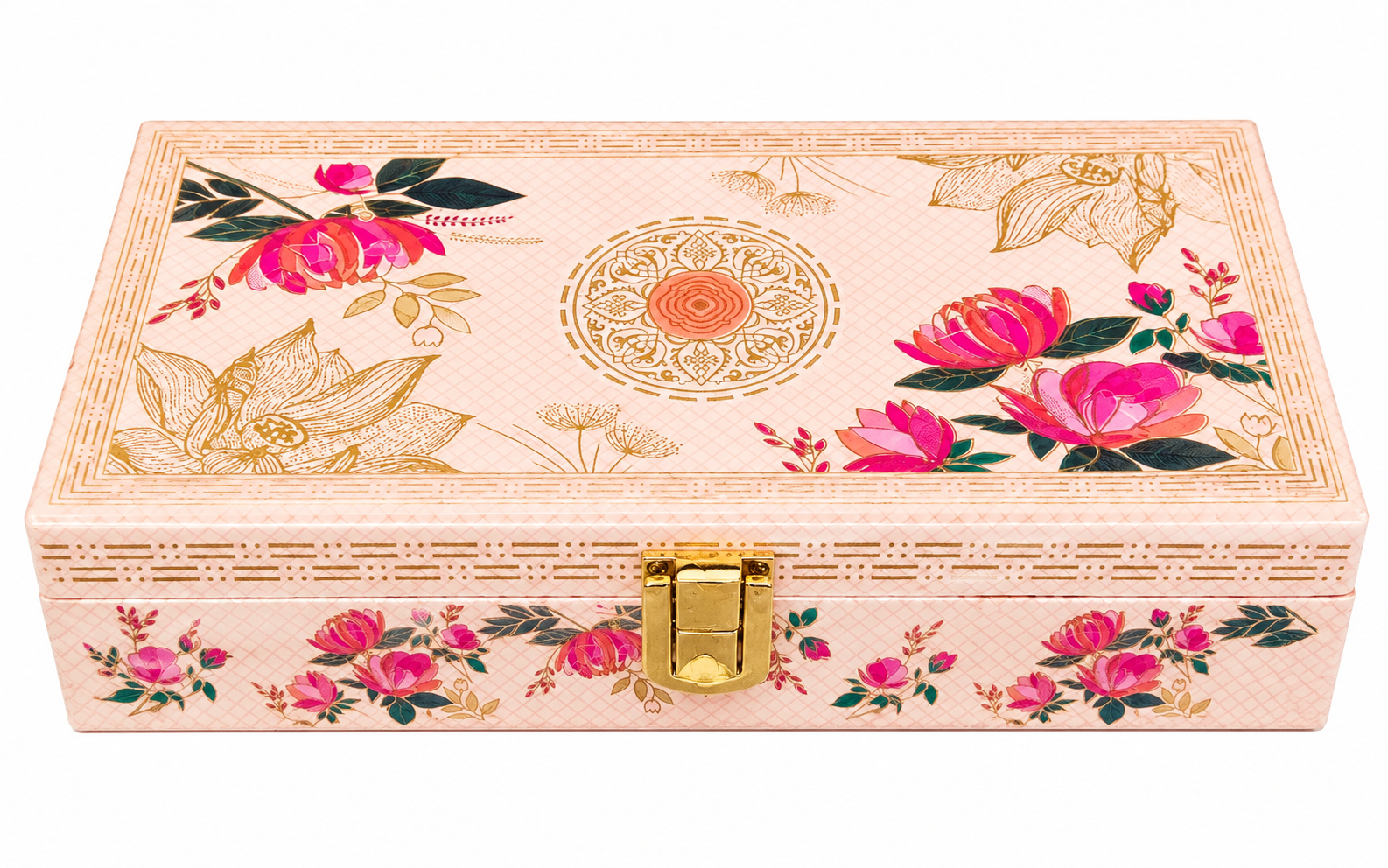 Floral Premium Cash Box with Lock