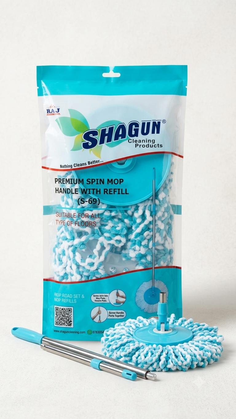 Shagun Premium Spin Mop Handle with Refill (Model S-69)